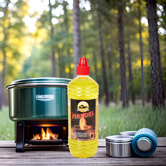 1 L Premium Brenngel aus Bioethanol für Brennkatusche Brenngel Brennpaste nachfüllen, Camping Kochen ohne Strom