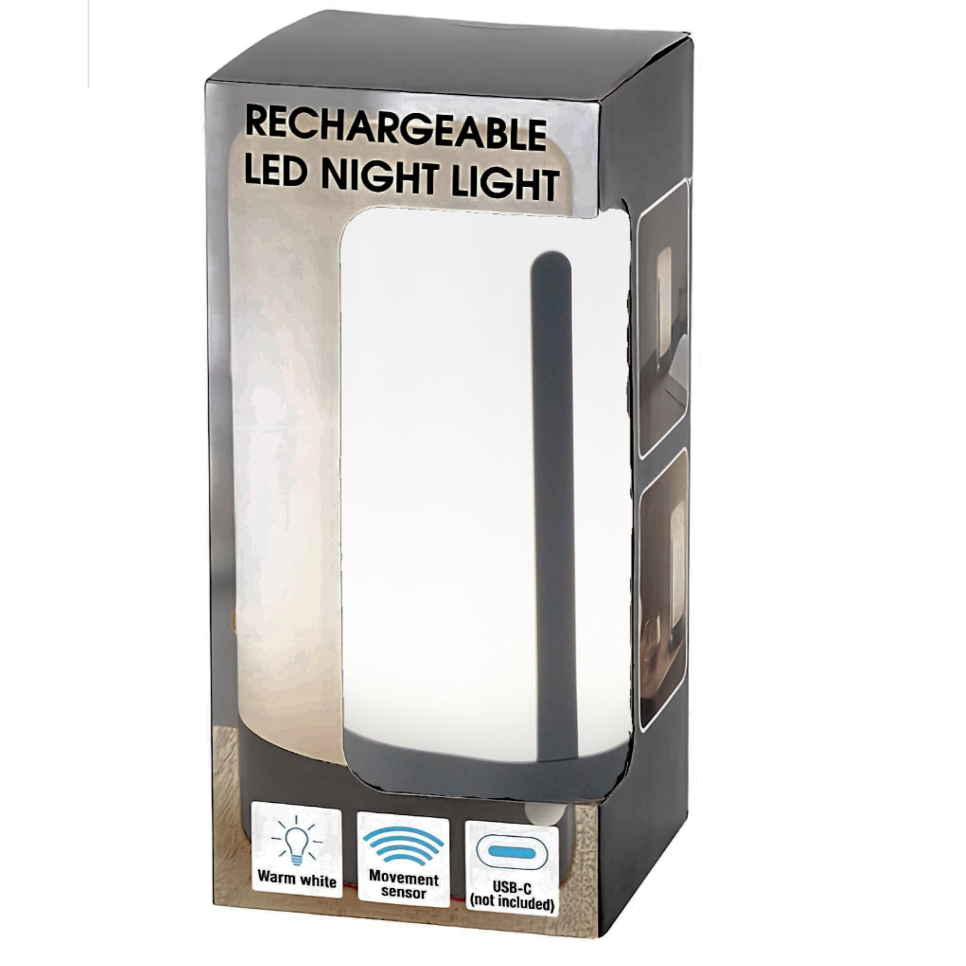 Wiederaufladbares LED Nachtlicht mit int. Sensor USB-C aufladbar 3 - 6 m Ausleuchtwinkel