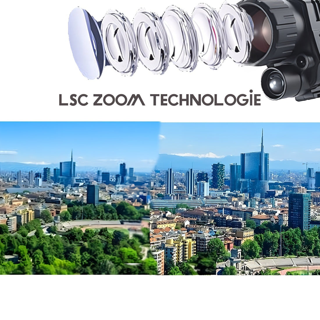 Monokulares Nachtsichtgerät Fernglas 4-Fach-Digitale Vergrößerung Full-HD Teleskop Zoom Infrarot IR Sensor 850nm IP44 geprüft integrierter Akku USB Schnittstelle
