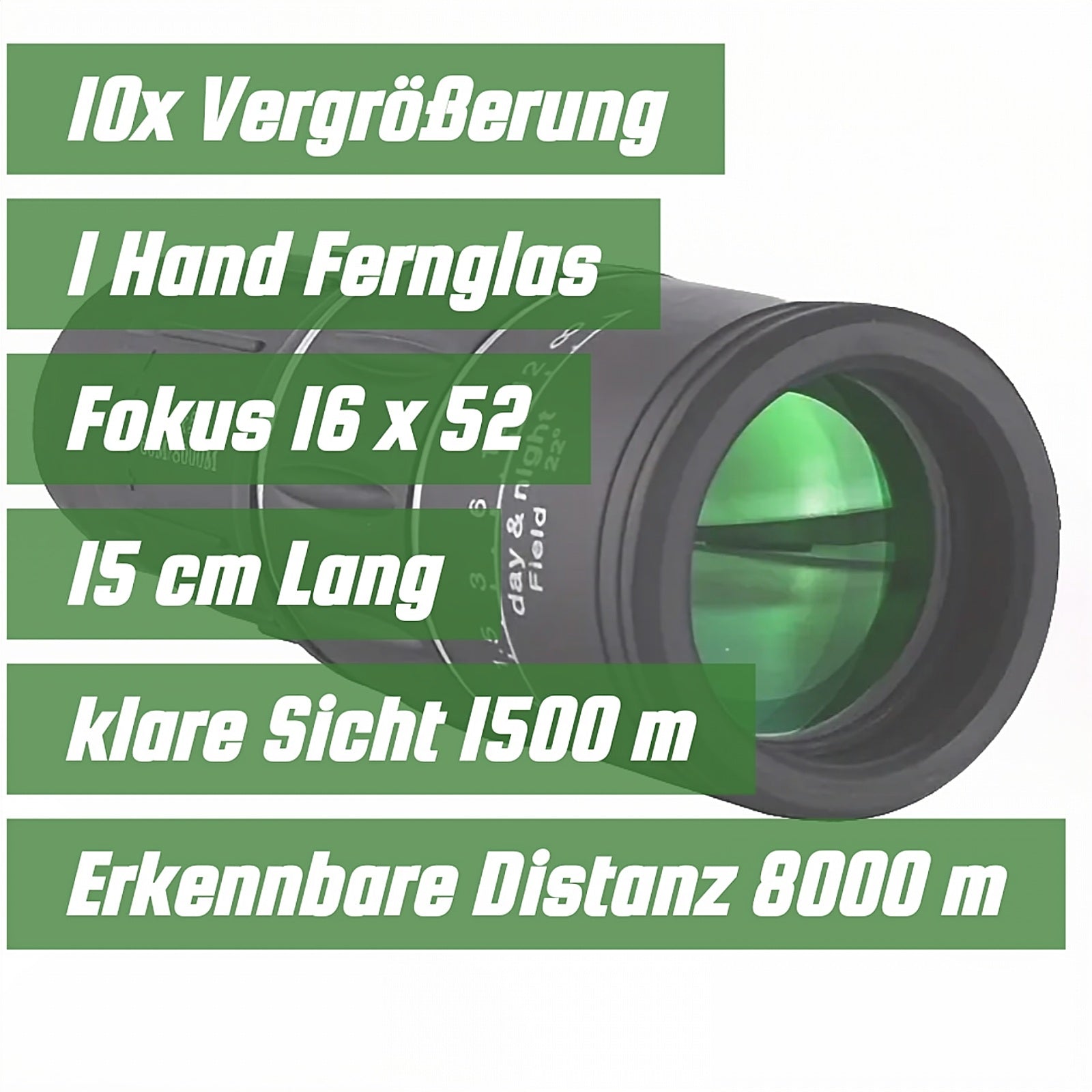 Fernglas 16x52 Hochleistungs-Monokular mit vollständiger Mehrfachvergütung und FMC-Linsen für Wandern, Jagen, Camping und andere Outdoor-Aktivitäten