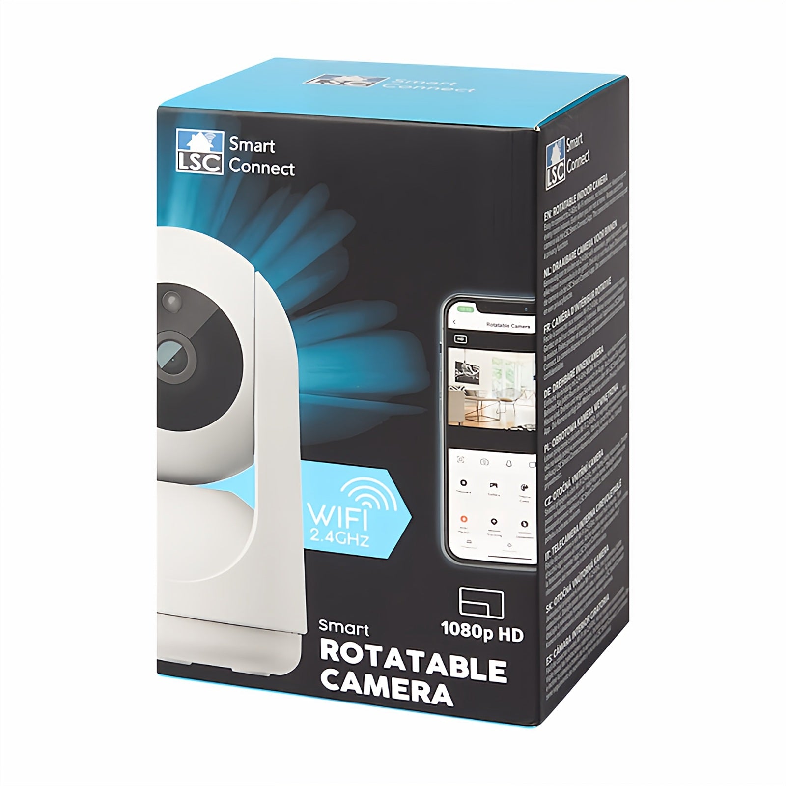Smarte Überwachungskamera für Zuhause - Innenkamera System mit Nachtsicht - 355° und Bewegung rotierend steuerbar mit kostenloser App, Version Gebührenfrei