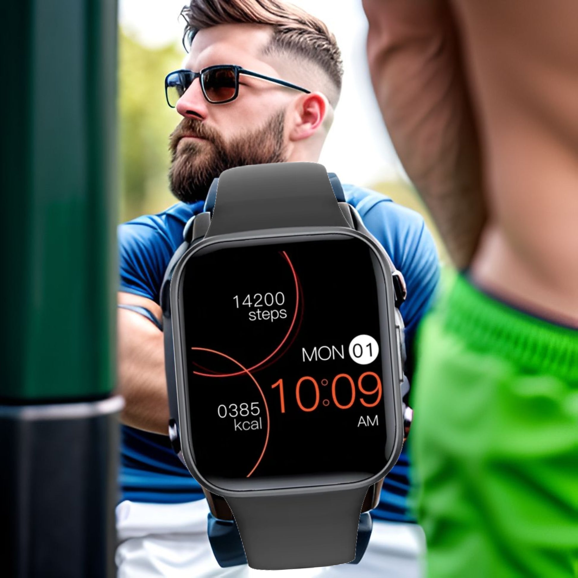 Enver Smart Watch AC Männer mit Sport Fitness Tracker Musik steuerung Telefon Smart Watch Pulsuhr Sauerstoff Herzfrequenzüberwachung Sauerstoff Wasserdicht Schlafüberwachung