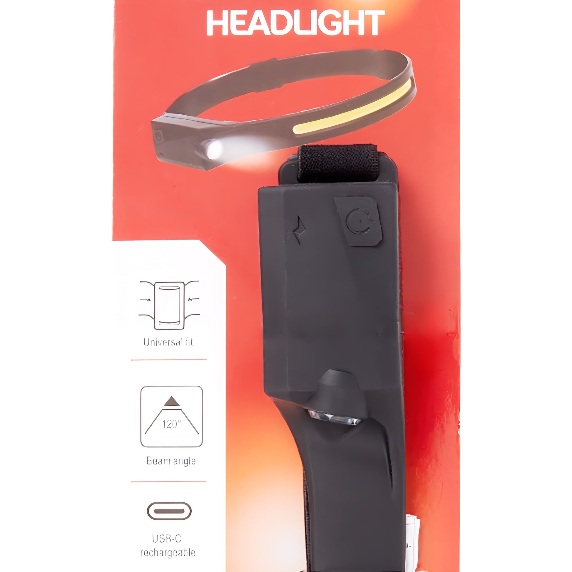 Stirnlampe Kopflampe mit 2 Lampen und Weitwinkel von 120°