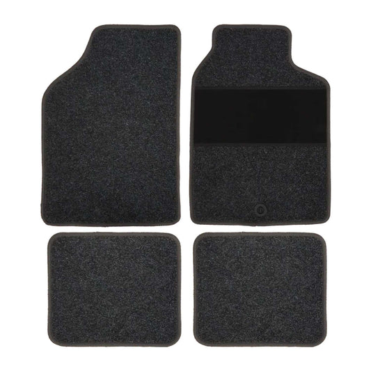Universal Auto Fußmatten-Set 4-teilig aus Baumwolle-Polymerfasern: Sanft, Weich, Schmutzabweisend, Schutz für Innenraum