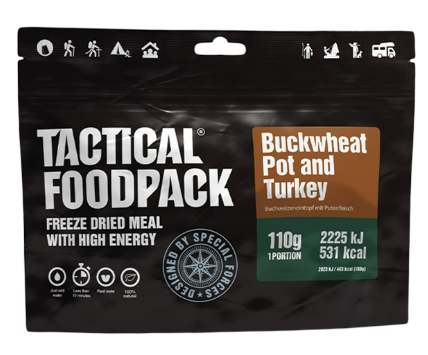 Tactical Foodpack Buckwheat Pot and Turkey - Taktische Notfallnahrung für Spezialkräfte in Krisensituationen